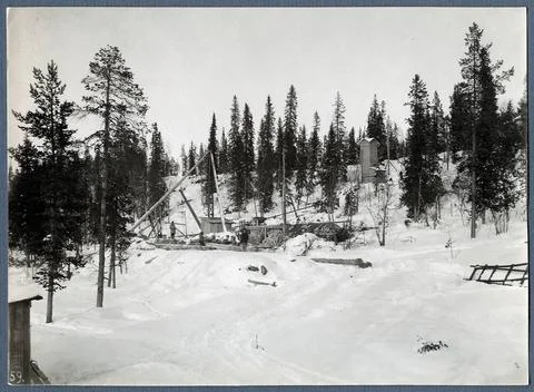 RECORD DATE NOT STATED Work on the occasion of the power plant building in... Fotos de archivo