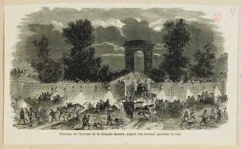 RECORD DATE NOT STATED  Work on the avenue de la Grande Army, aspect of th... Stock Photos