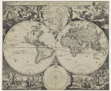 RECORD DATE NOT STATED  World Map, Jan De Visscher, After Nicolaes Pieters... Foto stock