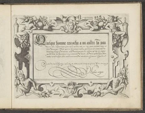 RECORD DATE NOT STATED  Write example: Quelque Homme Reprocha, 1614 print ... Stock Photos
