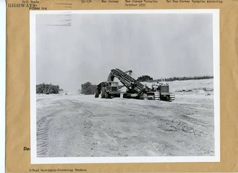 RECORD DATE NOT STATED X-Road Machinery, Elevating Graders. State: New Jer... Stock Photos