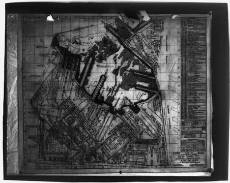 RECORD DATE NOT STATED  Yard Survey Map with Graphic Coordinates. Glass Pl... Stock Photos