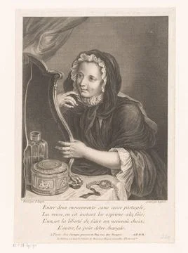RECORD DATE NOT STATED  Young widow, sitting in front of a mirror at a dre... Stock Photos