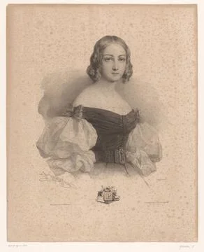 RECORD DATE NOT STATED  Young woman with name with Letter P, Henri GrÃ ved.. Stock Photos