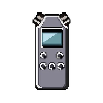 Record dictaphone pixel art vector illustration Stock Illustration