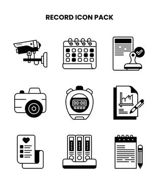 Record DuoTone Design Icons Pack 스톡 일러스트