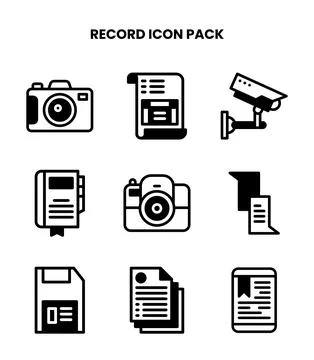 Record DuoTone Icons Pack イラスト素材