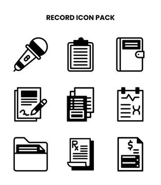 Record DuoTone Set Icons Pack Ilustración de archivo