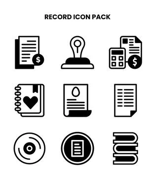 Record DuoTone Vector Icons Pack Ilustración de archivo