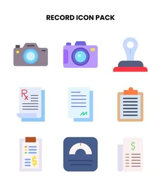 Record Flat Icons Pack イラスト素材