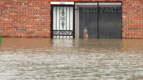 Record flooding engulfs a store Stock Footage 12576293