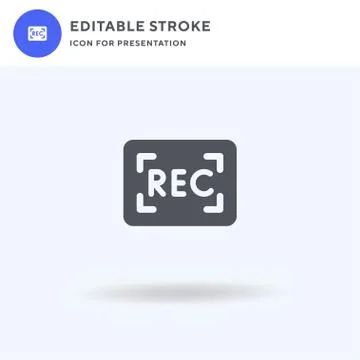 Record icon vector, filled flat sign, solid pictogram isolated on white, logo Stock Illustration