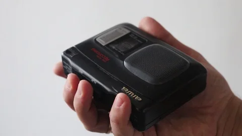 Record an interview on a tape recorder Stock Footage 123525082