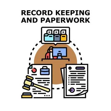 Record keeping and paperwork process administration system Stock Illustration