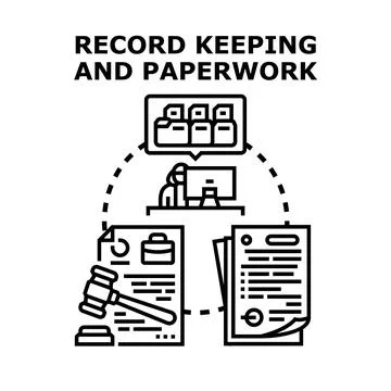 Record keeping and paperwork process administration system Stock Illustration