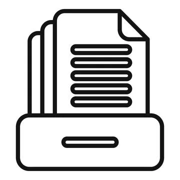 Record keeping budget icon outline vector. Documentation file Illustrazione stock
