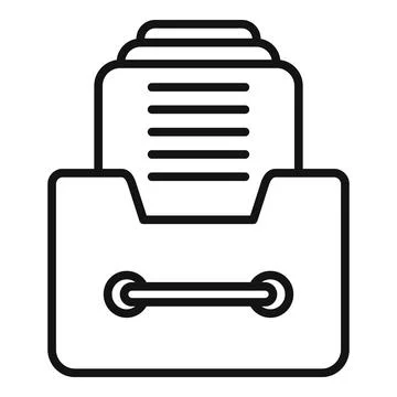 Record keeping drawer icon outline vector. Share access Illustrazione stock