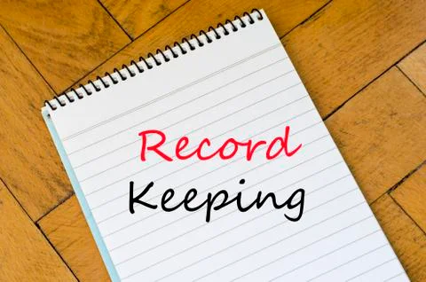 Record keeping text concept Stock Photos