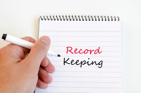 Record keeping text concept Stock Photos
