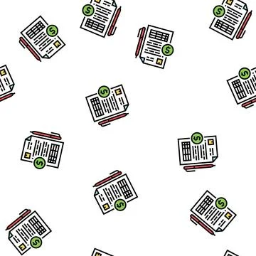 Record keeping vector seamless pattern Stock Illustration