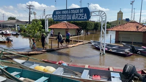 Record level floods in Amazon rivers, Manaus, Brazil 4K Stock Footage 155029084