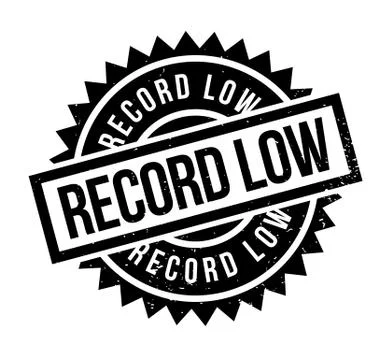 Record Low rubber stamp Stock Illustration
