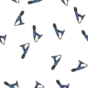 Record mic microphone vector seamless pattern Illustrazione stock