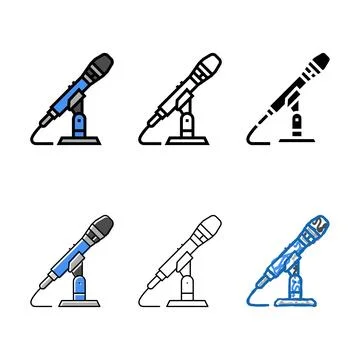Record mic simplified microphone color icon vector Stock Illustration