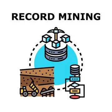 Record mining process extracting valuable data information Stock Illustration