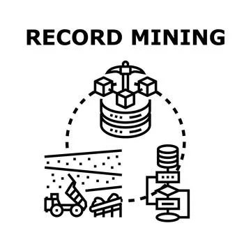 Record mining process extracting valuable data information Stock Illustration