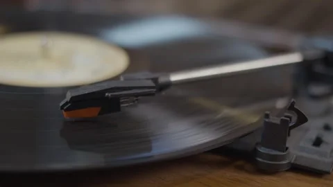 Record Needle in Motion 4K Stock Footage 243401185