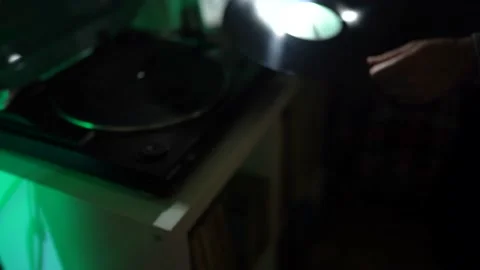 Record player close-up Stock Footage 180943957