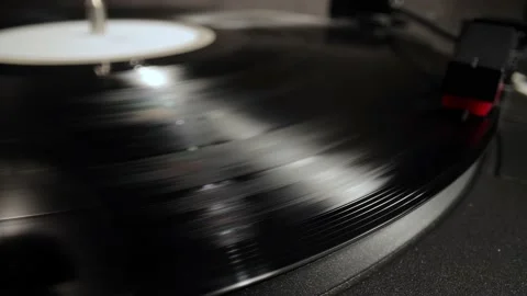 Record player in close-up - playing a vinyl Stock Footage 151218400