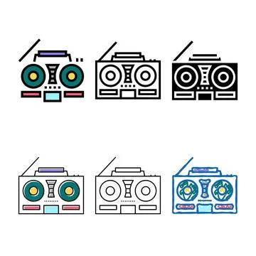 Record player color icon vector edition sign Stock Illustration