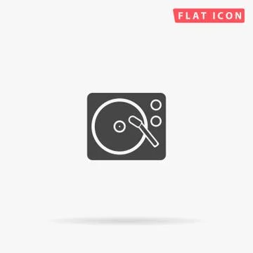Record Player flat vector icon Stock Illustration