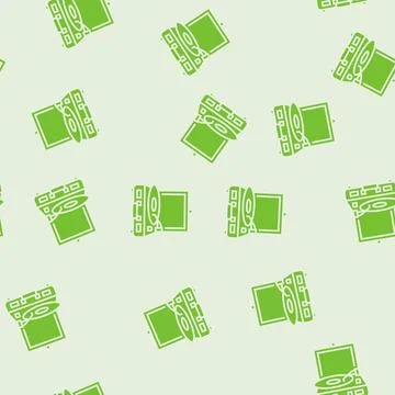 Record player hipster retro glyph seamless pattern Stock Illustration