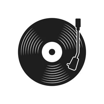 Record player icon in flat style. Vintage vinyl disc gramophone vector illu.. Stock Illustration
