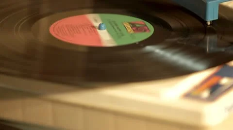 Record player kids spinning P HD 8444 Stock Footage 9375410