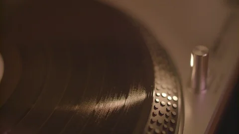 Record Player Light on Vinyl Lit Up White Sheet Close Up 2 Video stock 125047278