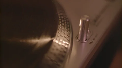 Record Player Light on Vinyl Lit Up White Sheet Close Up Video stock 125048047