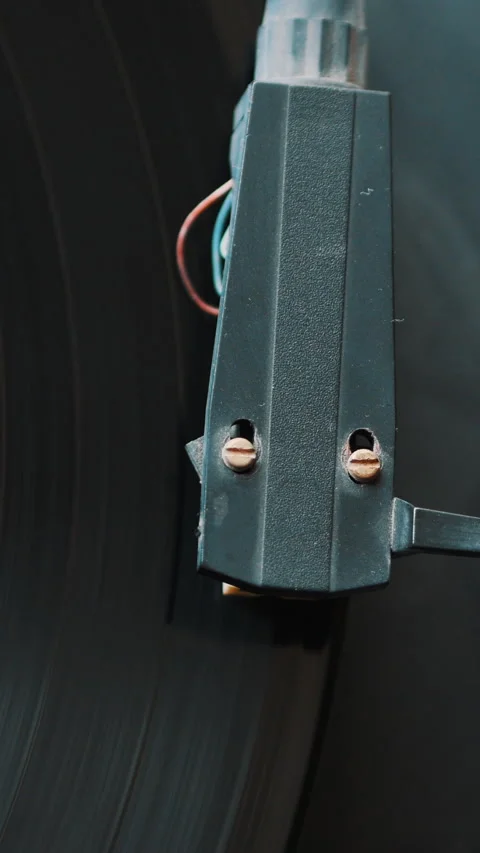 Record Player Needle On Spinning Vinyl Record Close. Vertical. Stock-Footage 318727237