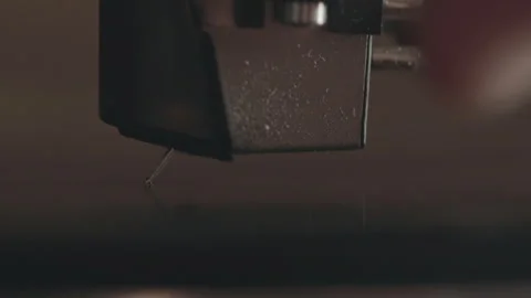Record Player Needle, Stylus On Vinyl Close Up Stock Footage 265073747