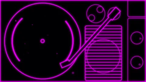 Record player NEON Transitions pack. 1080p - 30 fps - Alpha Channel (1) Stock Footage 311649888