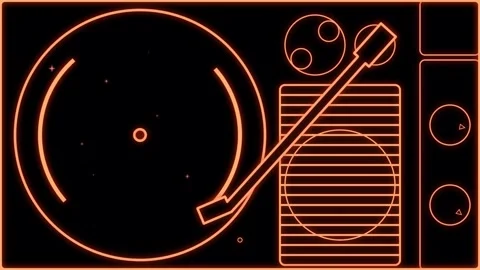 Record player NEON Transitions pack. 1080p - 30 fps - Alpha Channel (5) Stock Footage 311650015