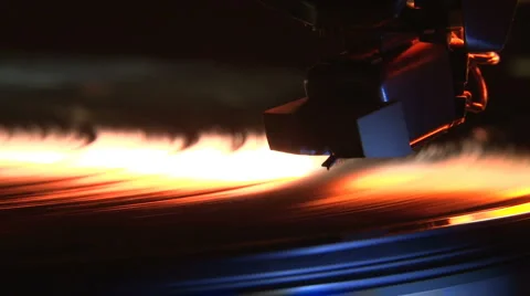 Record player, orange light Vídeo Stock 1050280