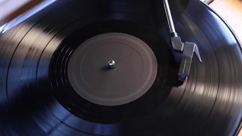Record Player Overhead Video stock 153487562