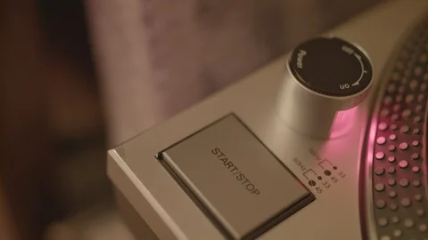 Record Player Play Button Red Illuminated Machine Electronic Видео 125047984