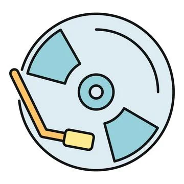 Record player playing analog music on a turntable Stock Illustration