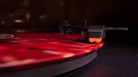 Record player playing in slowmo Stock Footage 77021779