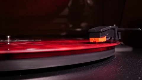 Record player playing in slowmo Stock Footage 77021919